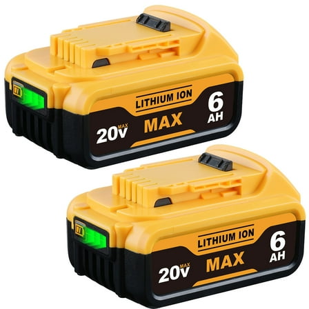 2 Pack 20V 6.0Ah Lithium Ion Replacement Battery Compatible with Dewei High Capacity for Cordless Tools, Compatible with 20V Models DCB203/204/206