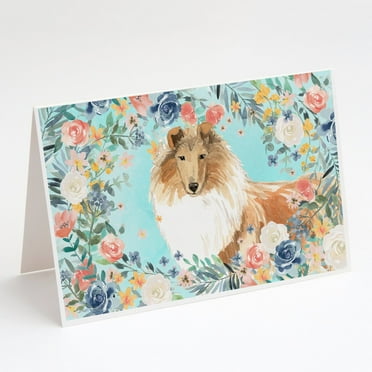 Caroline's Treasures Collie Greeting Cards with Envelopes, 5" x 7" (8 Count)