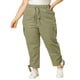 thumbnail image 5 of Pantalones cargo de mujer de talla grande Agnes Orinda con cintura elástica y cordón, con bolsillos, 4X, verde ejército, 5 of 8