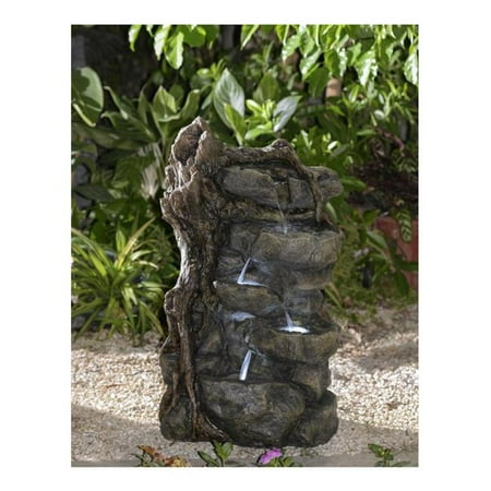 Jeco Fcl135 Multi Tier Rocks Water Fountain With Led Lights