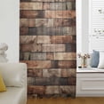 thumbnail image 6 of Western Barn Door Sheer Curtains 96 Inches Long, Vintage Farmhouses Wooden Door Brown Light Filering Curtains, Privacy Drapes Simi Floor to Veiling Curtain for Living Room Bedroom Window Treatment, 6 of 9
