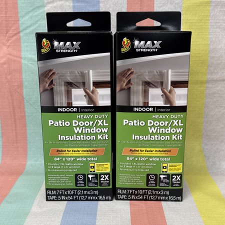 Lot of 2 Duck Brand Max Strength 2X Thicker Window Insulation Kit 84in. x 120in
