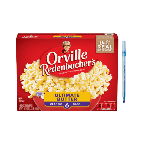 Redenbacher Ultimate Butter Microwave Popcorn, 6 Count, 3.29 oz Bags