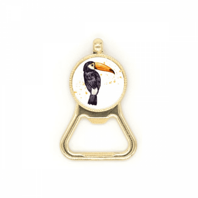 Ramphastos Toco Bird Tropical Beer Bottle Cap Opener Stainless Steel Key Chain