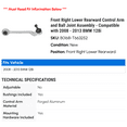thumbnail image 2 of Front Right Lower Rearward Control Arm and Ball Joint Assembly - Compatible with 2008 - 2013 BMW 128i - Moog, 2 of 2