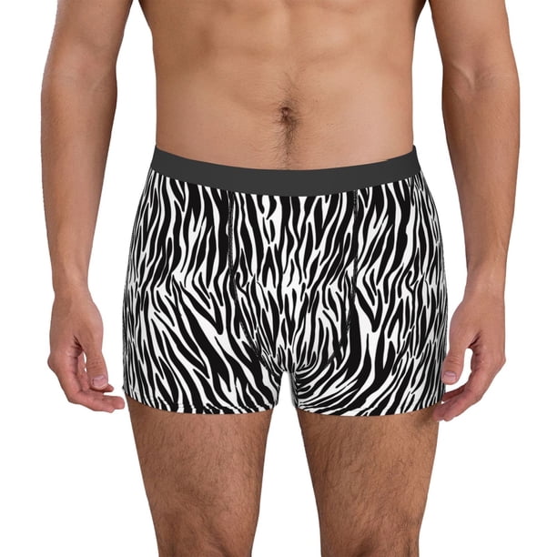 Balery Zebra Calzoncillos bóxer para hombre, ropa interior de algodón suave y transpirable con cinturilla de nailon-Small