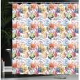 thumbnail image 4 of Ambesonne Fish Shower Curtain, Coral Reef Scallop Shells, 69"Wx70"L, Multicolor, 4 of 5
