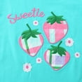 thumbnail image 4 of HILEELANG Little Girl Summer Short Clothes Sets Outfits Easter Cotton Blue Strawberry Tee Shirts Shorts Playwear Size 7, 4 of 5