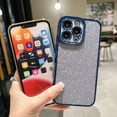 thumbnail image 4 of Compatible with iPhone 13 Pro Case Glitter,Luxury Plating Bling Sparkly Shiny Clear Case Camera Protection Design for Women Girly Soft Cover,Silver,6.1 Inch, 4 of 15