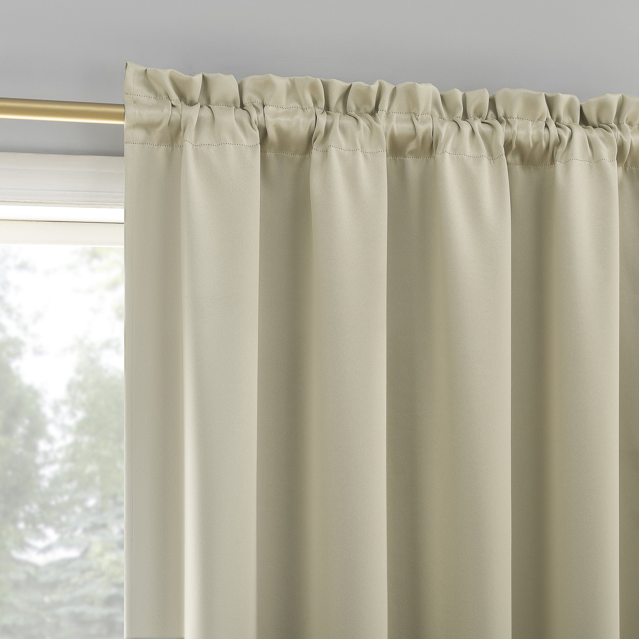 Sun Zero Malmo 1-Piece Theater Grade Extreme 100% Blackout Rod Pocket Curtain Panel, 52"X95", Cream
