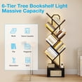 thumbnail image 2 of Casacomoda 6 Tier Tree Bookshelf, Bookcase with LED Lights, Display Floor Standing Storage Shelf, Book Organizer Shelves for Home Office, Living Room, Black, 2 of 9
