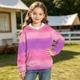 thumbnail image 5 of LEKWK Hoodies for Girls Gradient Print Warm Long Sleeve Hooded Pullover Sweatshirt with Kangaroo Pocket Lightweight Tops Fall Winter Back to School Uniforms Outdoor Size 3-14 Years, 5 of 9