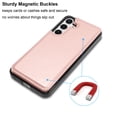 thumbnail image 4 of Ebizware for Samsung Galaxy S24 Phone Case, Magnetic Leather Wallet Case with Credit Card Cash Slots Holder for Women Men Folio Flip Kickstand Cover for Galaxy S24 [Rosr Gold], 4 of 9