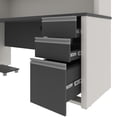 thumbnail image 3 of Bestar Connexion L-Shape Computer Desk w/ Hutch in Bordeaux and Slate, 3 of 5
