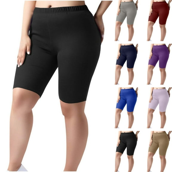 Perfectbot Buttery Soft Yoga Workout Shorts for Women Plus Size High Waisted Butt Sculpting Gym Biker Shorts
