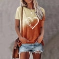 thumbnail image 5 of Camiseta de manga corta con cuello redondo y estampado de corazón y mariposa para mujer, ropa informal de primavera y verano, ropa de gran tamaño a la moda, 5 of 5