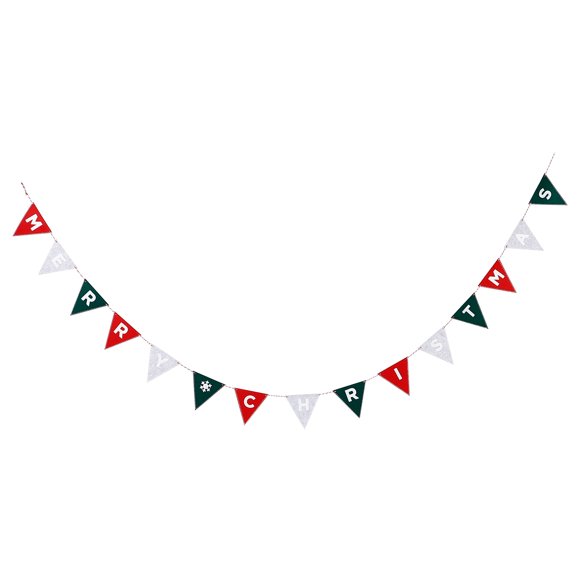 KAKOWELY Christmas Pennant Banner 1 Set Merry Christmas Banner Triangle Flag Garland For Holiday Party Decoration Indoor And Outdoor Christmas Hanging Banner