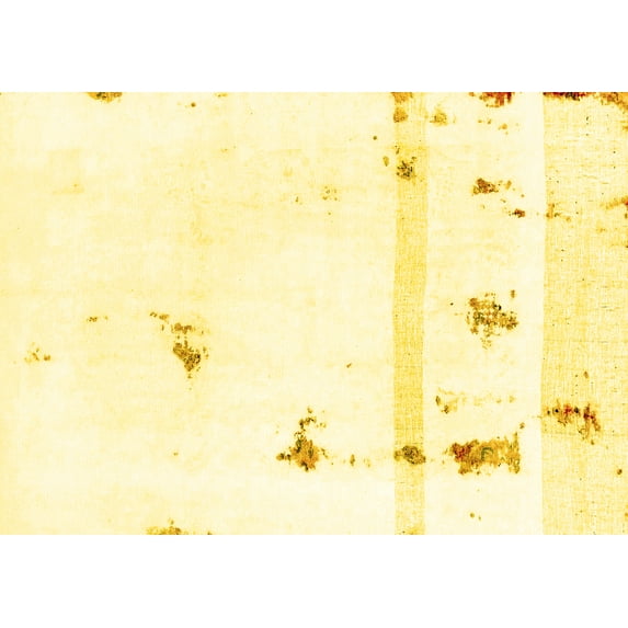 Ahgly Company Machine Washable Indoor Rectangle Abstract Yellow Modern Area Rugs, 7' x 9'