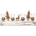 thumbnail image 2 of Rustic Christmas Decoration Wood Candle Holder Set | Xmas Tree & Deer Design | Christmas Home Window Table Centrepiece Decoration Ornamental Settings &Gifts, 2 of 5