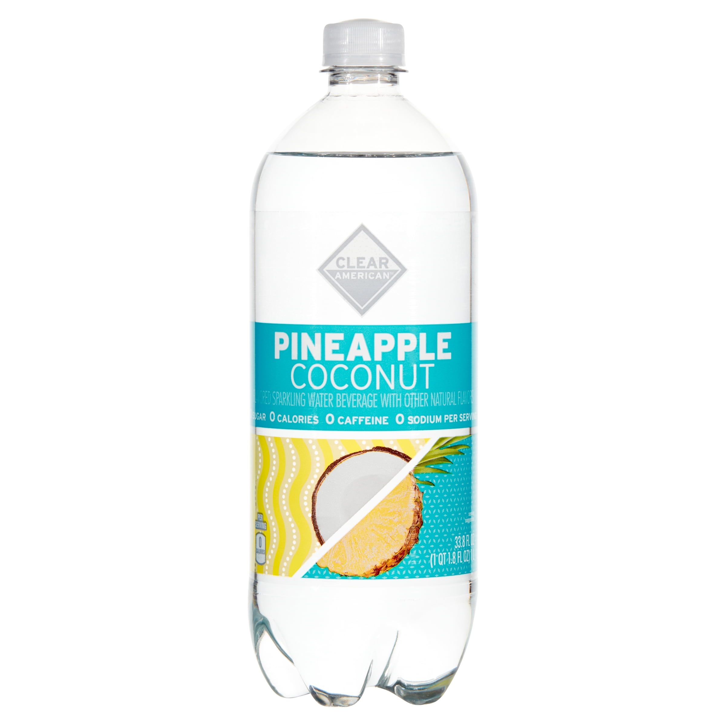 Clear American Pineapple Coconut Sparkling Water, 33.8 Fl Oz, Bottle