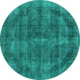 thumbnail image 1 of Ahgly Company Indoor Round Oriental Turquoise Blue Industrial Area Rugs, 7' Round, 1 of 4