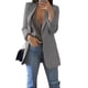 thumbnail image 2 of para mujer, traje casual con sopa y cuello, chaqueta dentera de otoño-invierno de manga rga ajustada, para Soledad Traje de rebeca de mujer, 2 of 10