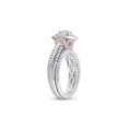 thumbnail image 3 of 14kt Two-tone Gold Emerald Diamond Bridal Wedding Ring Band Set 1 Cttw, 3 of 5