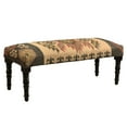 thumbnail image 4 of Laddha Home Designs 47" Multicolored Southwestern Style Rectangular Bench with Wooden Legs, 4 of 5