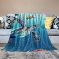 thumbnail image 2 of Autua Sea Turtle Warm Lightweight Blanket Soft Fleece Blankets All Seasons Throw Blanket for Living Rooms Sofa Decor Cow Gifts Exquisite Gifts 40x50in, 2 of 6