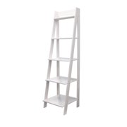 Jela Solid Wood 5 Shelf Ladder Bookcase White