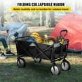 thumbnail image 3 of VEVOR Wagon Cart Folding Wagon Cart with 176lbs Load Outdoor Utility Wagon w/Adjustable Handle Orange, 3 of 5