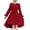 Brick Red, variant on Krdevn Girls' Long Sleeved Dress Stylish Flowy Semi Formal Party Dress with Belt,10-11 Years