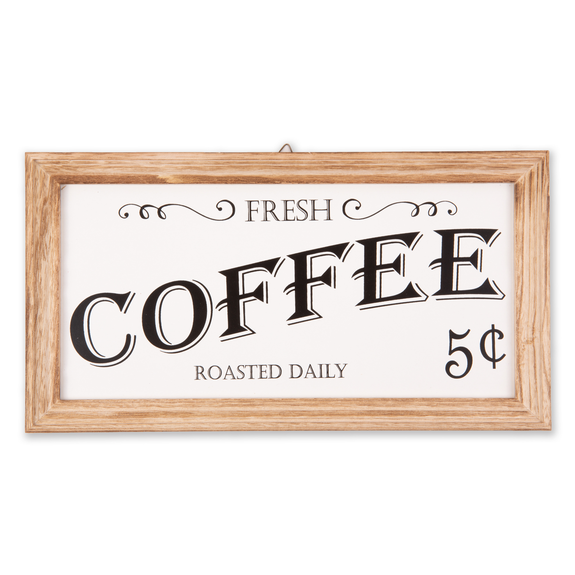 14" Brown and White Coffee Rectangular Farmhouse Sign