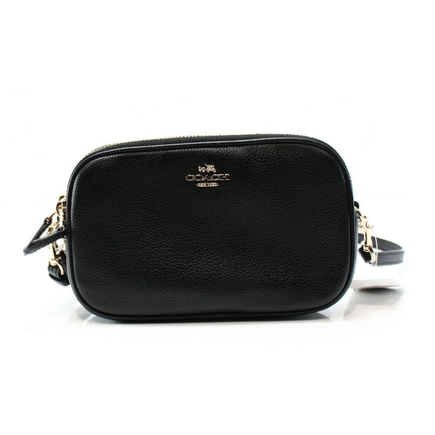 Coach - Coach NEW Black Pebble Leather Double Zip Clutch Crossbody Bag Purse - mediakits.theygsgroup.com ...