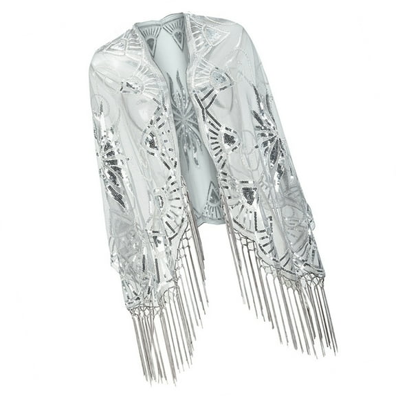 Aellinatey Shimmering Sequined Wrap Scarf Evening Dress Shawl For Women Various Occasion