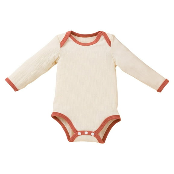 Otqutp Toddler 2024 Bodysuit Baby Girls Romper Long Sleeve Round Neck Solid Color Outside Bodysuit Summer Jumpsuit Clothes