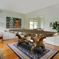 thumbnail image 5 of ACME Dresden Wooden Trestle Dining Table with 2 Leaves in Gold Patina and Bone, 5 of 6