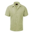 thumbnail image 2 of Guayabera Men's Cuban Beach Wedding Short Sleeve Button-Up Casual Dress Shirt, 2 of 74
