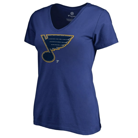 Women's Royal St. Louis Blues Static Logo V-Neck T-Shirt