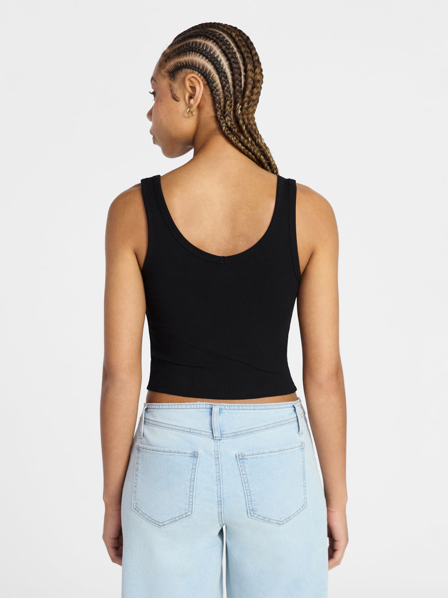 No Boundaries Cropped V-Neck Tank Top, Women’s XXS-XXL