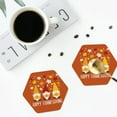 thumbnail image 5 of Bingfone Vintage Happy Thanksgiving Three Gnomes Leather Drinks Coasters With Set Of 6,Suitable For Home Kitchen,Coffee Cup Coasters Home Gift, 5 of 9