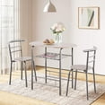 thumbnail image 1 of Giantex Ensemble de Salle à Manger Compact 3 Pcs, Table à Manger et 2 Chaises avec Cadre en Métal et Rangement Étagère, Ensemble Table et Chaises pour 2, 1 of 7