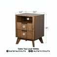 thumbnail image 2 of CHITOOMA 2-Drawer Nightstand with Open Shelf, Wood Fluted Bedside Table with Storage, Small End Table for Bedroom Living Room, Walnut, 2 of 9