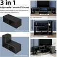 thumbnail image 3 of RONG-3 3 Pieces Console TV Stand, Free-Combination Entertainment Center for TV, Minimalist Modern TV Media Stand, DIY Open Storage Bookcase Shelf for Living Room,Black, 3 of 8