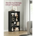 thumbnail image 4 of Bookshelf, 23.6'' Wide, 4-Tier Open Bookcase with Adjustable Storage Shelves, Ebony Black, 4 of 10