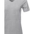 thumbnail image 4 of A2Y Women's Basic Solid Premium Cotton Short Sleeve V-neck T Shirt Tee Tops Heather Grey S, 4 of 6