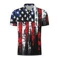 thumbnail image 4 of American Flag Shirt Mens Mens Independence Day Shirt Red White and Blue Shirt 4th of July Shirts Mens Mens Memorial Day Shirt Men's Summer Button Printed Short Sleeved Lapel Top, 4 of 7