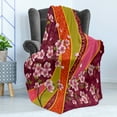 thumbnail image 4 of Flower Soft Flannel Fleece Throw Blanket, Oriental Backdrop Sakura Blossom Japanese Cherry Tree Print, Cozy Plush for Indoor and Outdoor Use, 50" x 70", Pale Pink Orange, by Ambesonne, 4 of 5