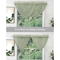 thumbnail image 4 of Sage Green Burlap Texture Sheer Waterfall Valance Curtains for Window, Farmhouse Vintage Sage Green Rod Pocket Sheer Topper Swag Curtains for Living Room, Kitchen 38.5"W x 47.2"L, 1 Panel, 4 of 7