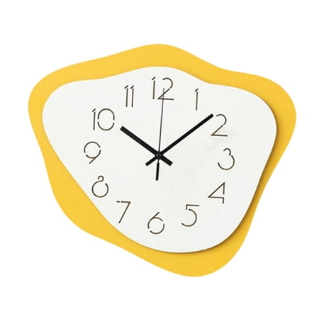 deevoka Hanging Clock Silent Family Friends Wall Art Decor Office Acrylic Wall Clock Yellow